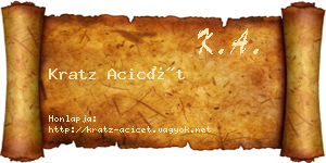 Kratz Acicét névjegykártya